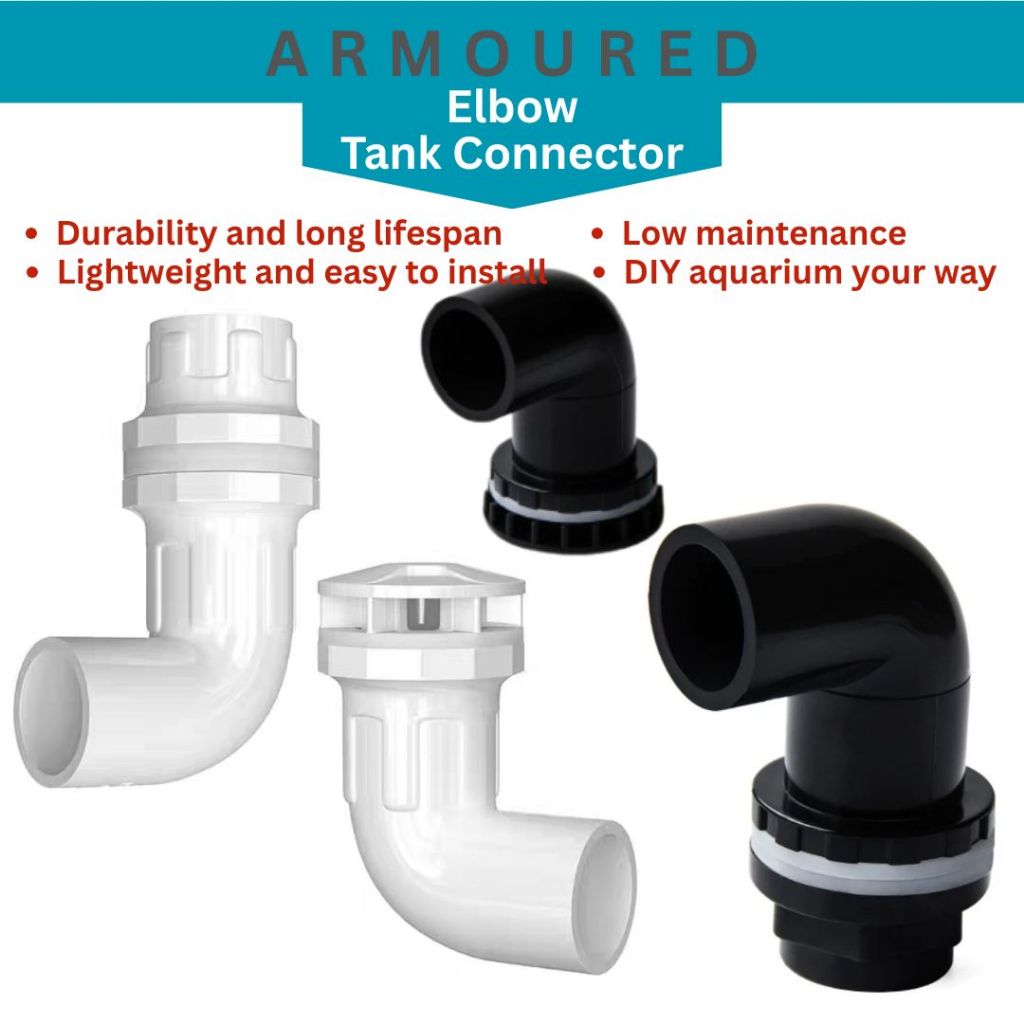 PVC Elbow Pipe Tank Connector Fitting Drainage Water Inlet & Outlet for ...