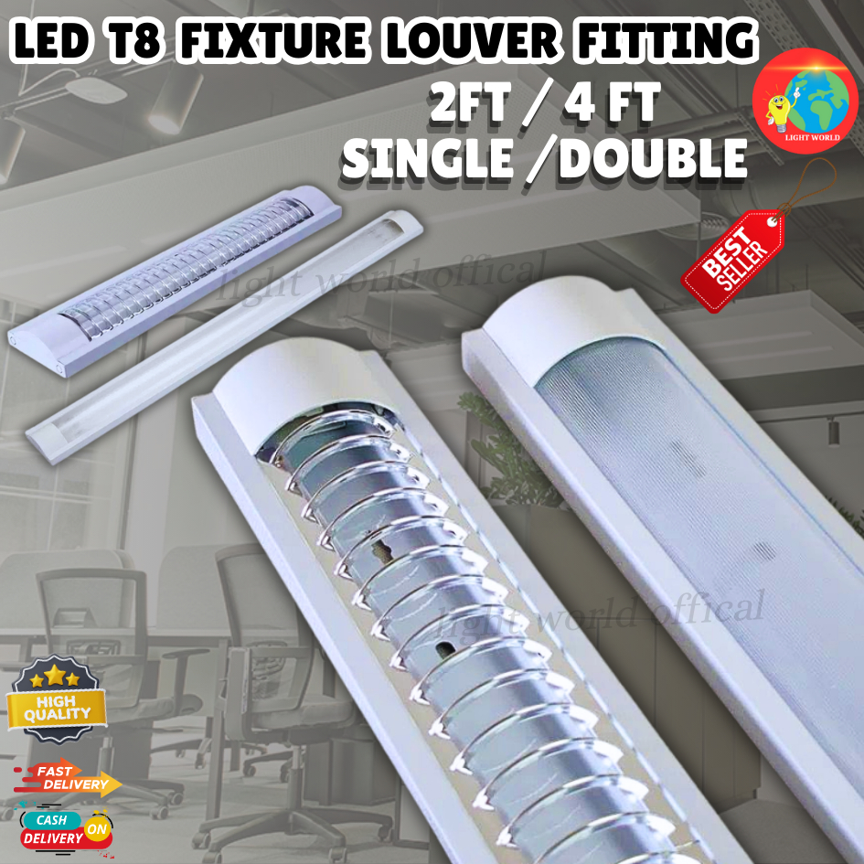 LED T8 Anti Corrosive Fitting Casing Louver Fitting Casing For T8 ...