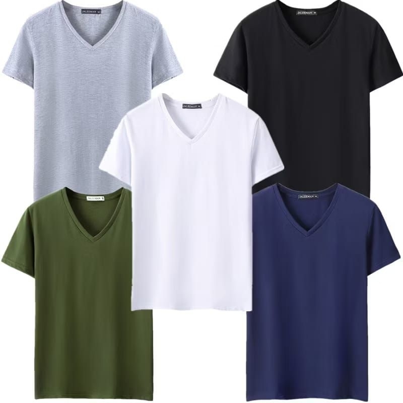 TSHIRT VNECK WHITE BLACK AND GREY 100 COTTON Shopee Malaysia