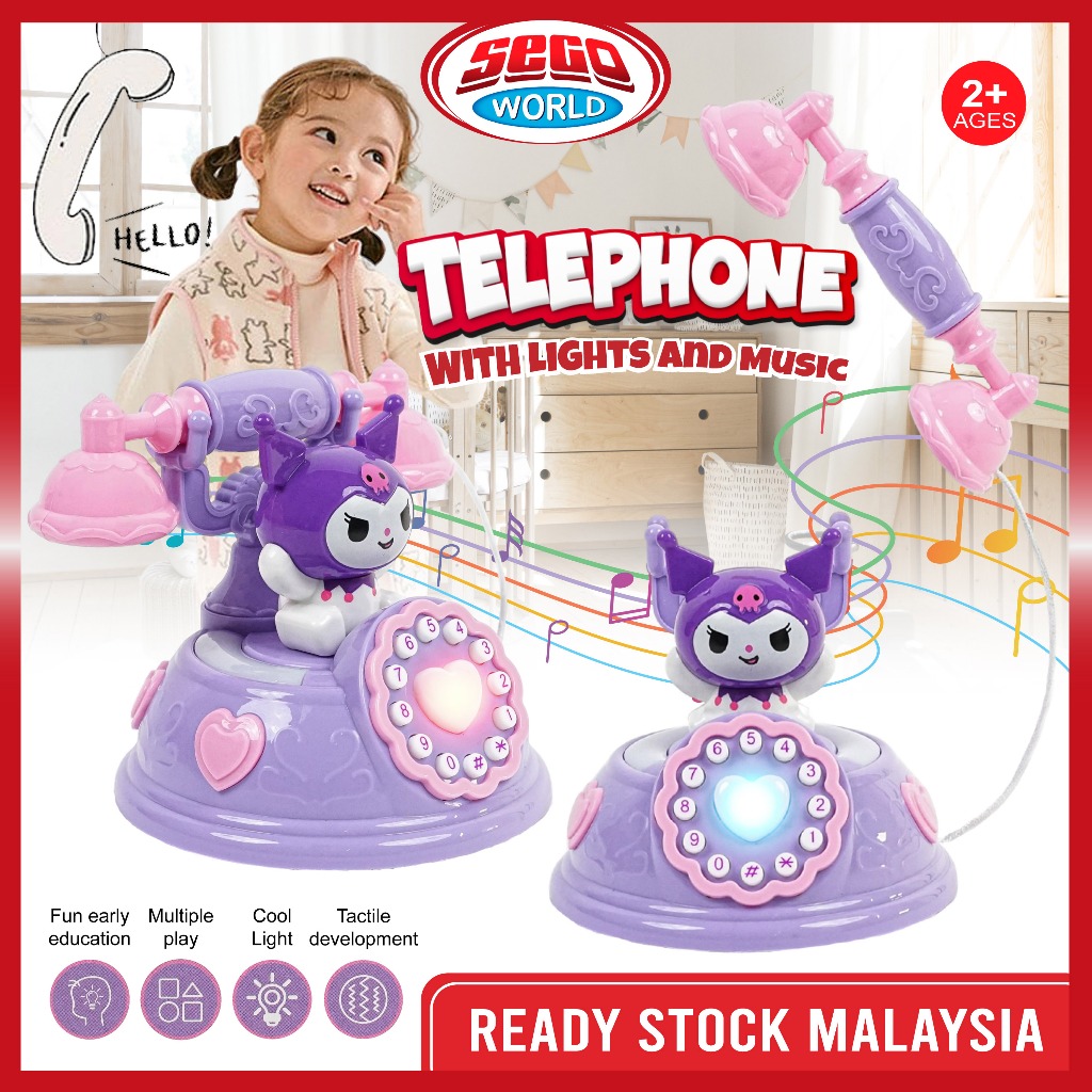 Classic Telephone Toys With Light And Songs Kuromi Phone Mainan Kanak ...