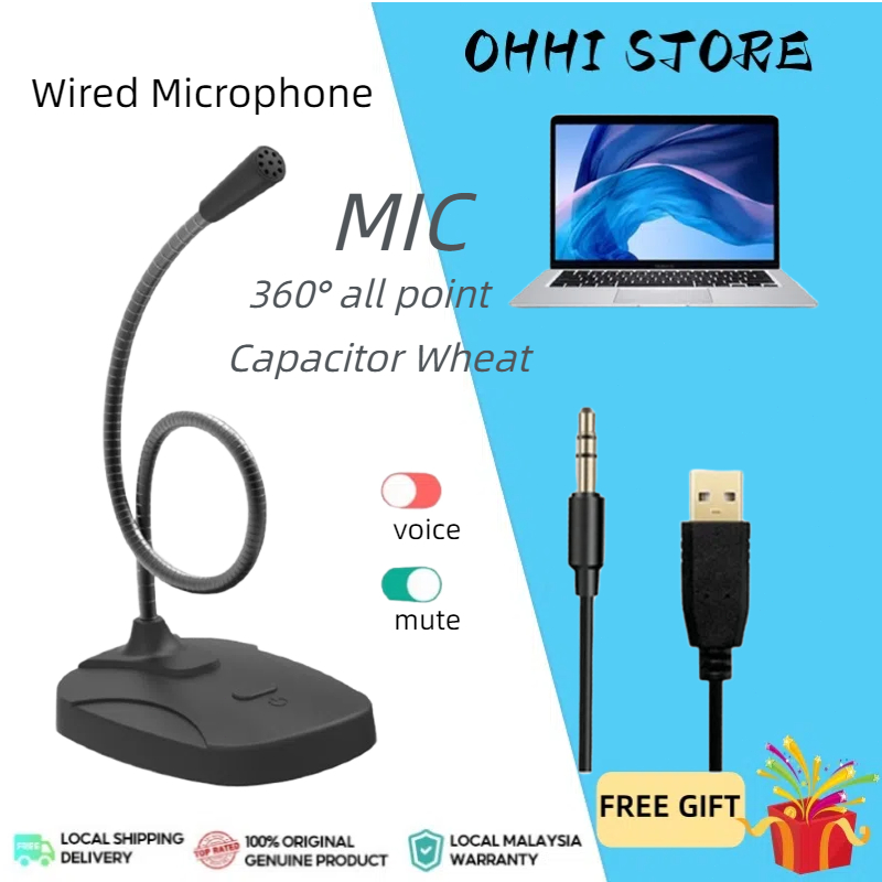 Mini USB Desktop Microphone 3.5mm Microphone PC Computer Mic Stand ...