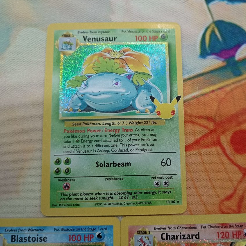EN) 3Pcs / set charizard venusaur blastoise 25th anniversary Celebration  holo cards PTCG TCG pokemon | Shopee Malaysia
