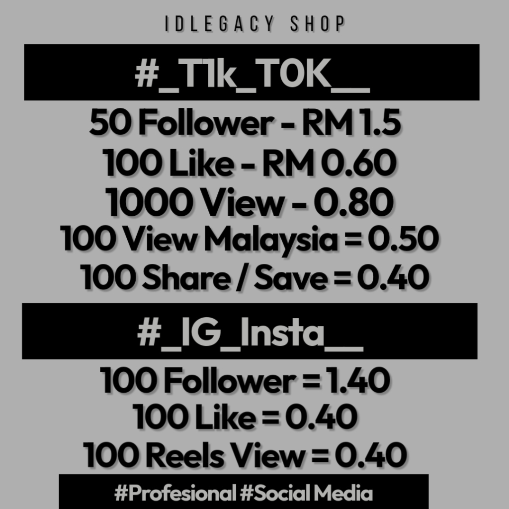 Special Tiktok Instagram Follower Like View Share Marketing Template