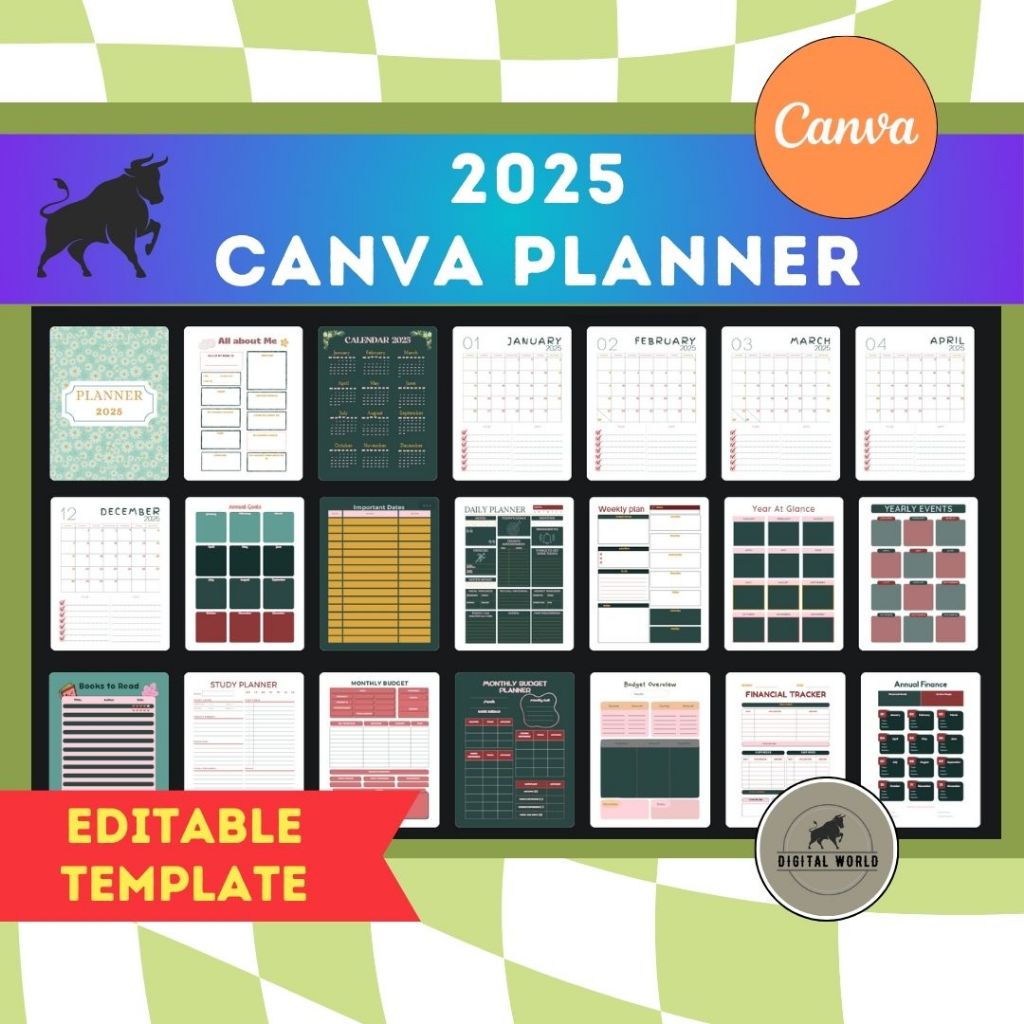 2025 Canva Digital Planner | Editable 2025 Planner | Canva Template ...