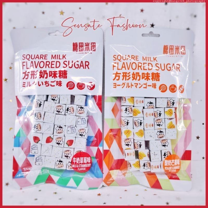 Tommy & Tim Square Milk Flavored Sugar 100g 糖田米田方形奶味糖 =READYSTOCK= Gula ...
