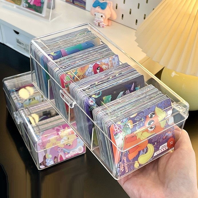 Card Display Box Game Organizer Transparent PlayCard Large Capacity ...