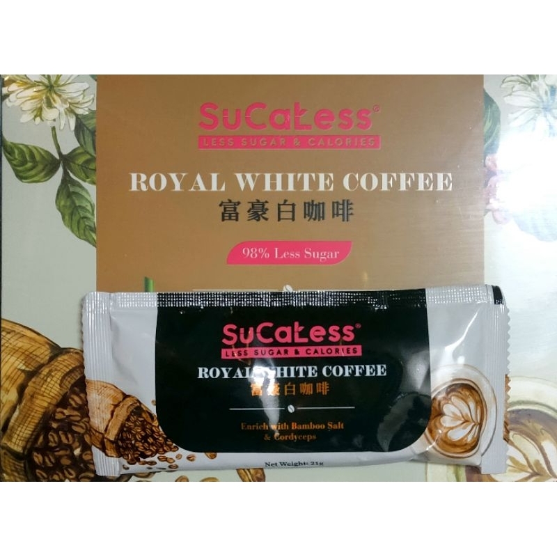 SuCaless Royal White Coffee 98% Less sugar. 1 sachet x 21g | Shopee ...