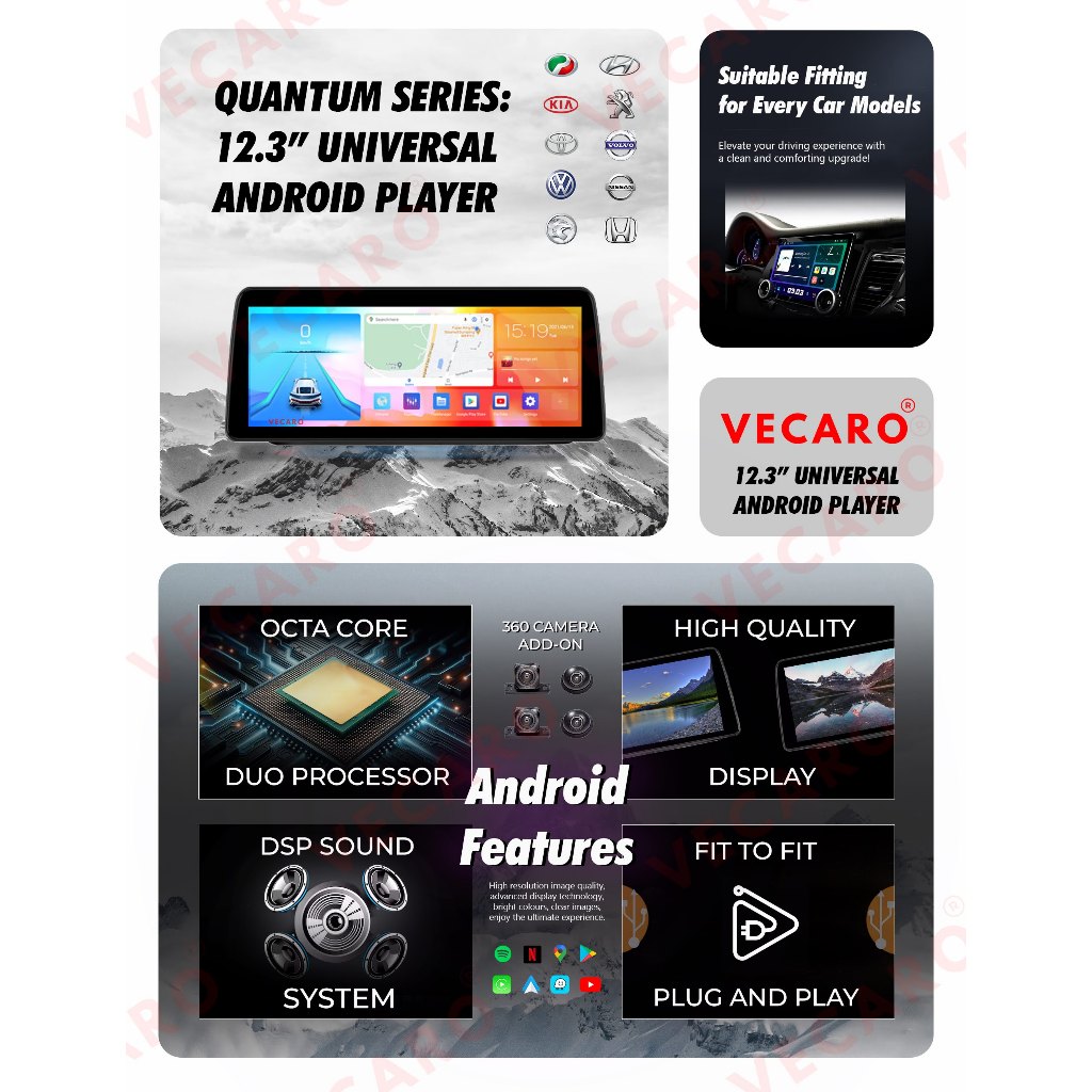 12.3 Universal Android Touch Screen Player | Shopee Malaysia