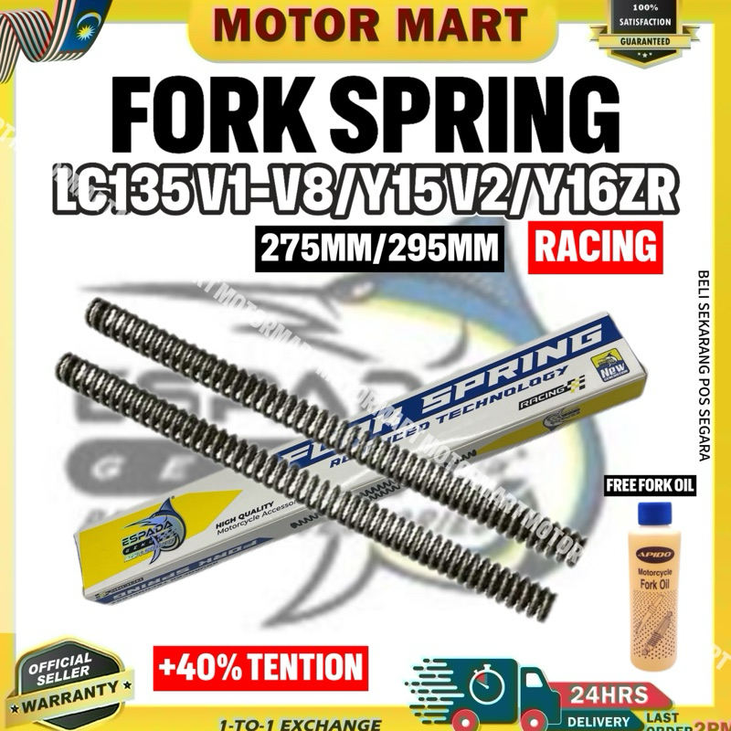YAMAHA LC135 V1-V8 / Y15 V2 / Y15ZR V2 / Y16ZR RACING FORK SPRING SET ...