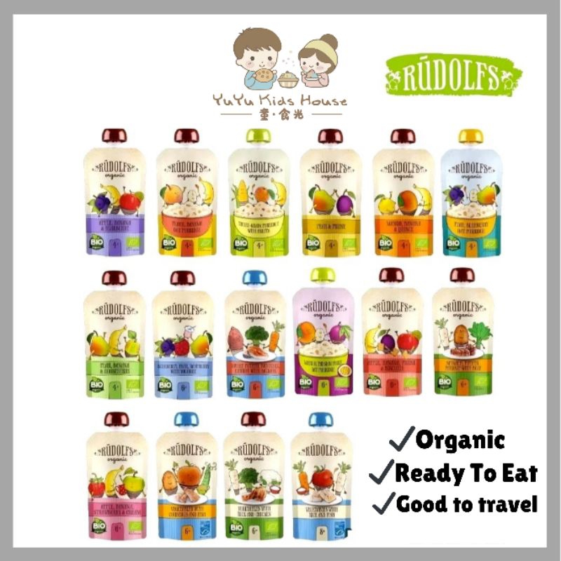Rudolfs Organic Premium Baby Puree Ready to Eat | Travel Food | Halal ...