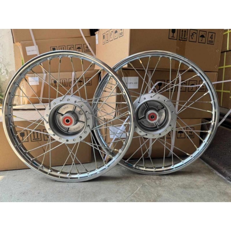 ORIGINAL AAP RIM KUNG LIDI BESI STANDARD EX5 DREAM WAVE100 FRONT&REAR ...