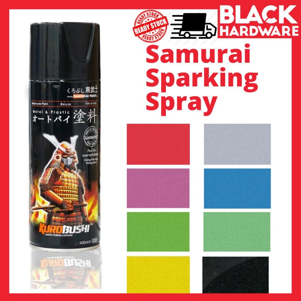 Black Hardware Samurai Spray Paint Metallic Sparkling Silver Spray