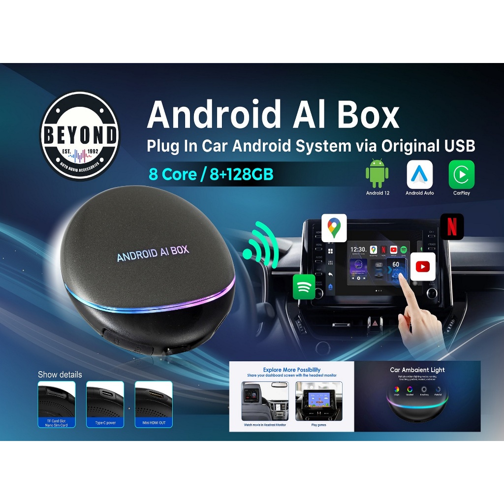 S47H 8 CORE CAR ANDROID AI BOX (8+128GB) | Shopee Malaysia