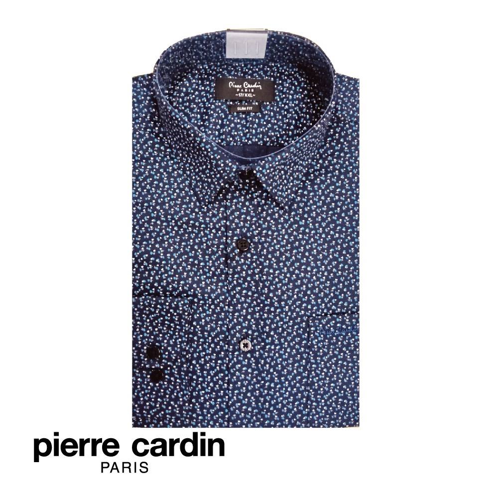 Pierre Cardin Men's Long Sleeve Printed Shirt With Pocket (100% Cotton ...
