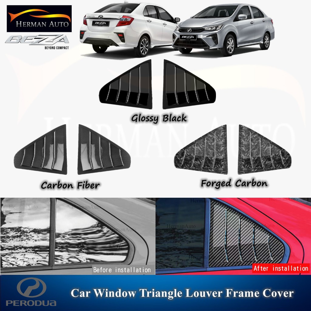 HermanAuto Perodua Bezza 2016-2023 Triangle Louver Window Cover Mustang ...