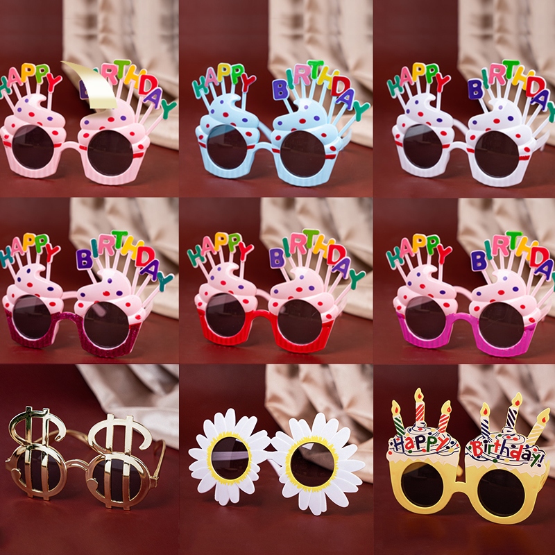 Happy Birthday Sunglasses Daisy Shades Funny Selfie Props Party Glasses ...
