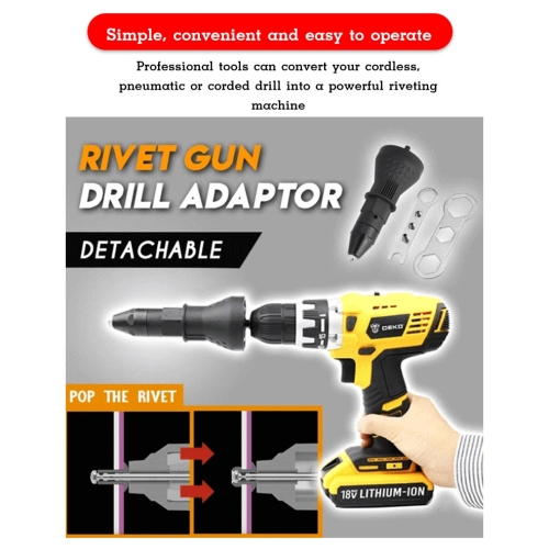 Compact Adapter Electric Rivet Conversion Adapter Fast Rivet Nut Guns ...