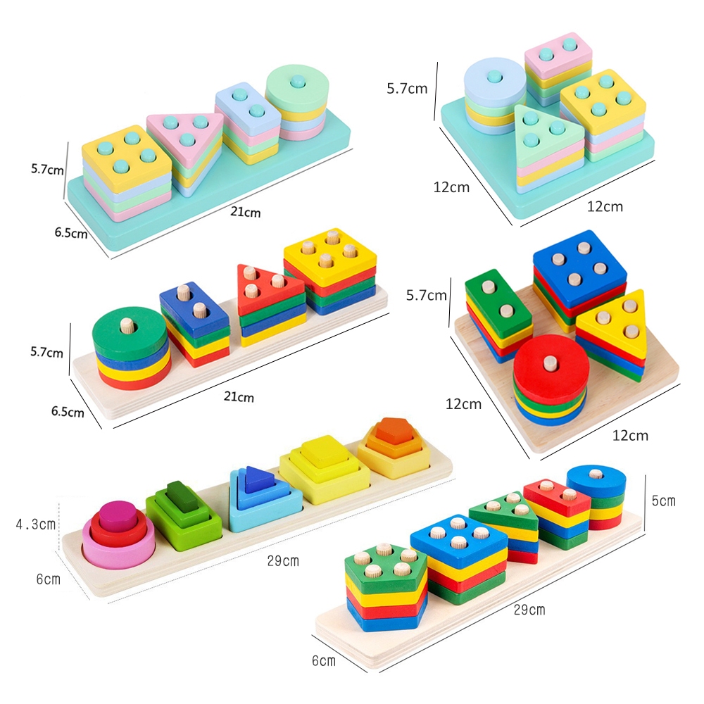 Payoe Wooden Blocks Matching Toy with Cube Shape and Number Color ...