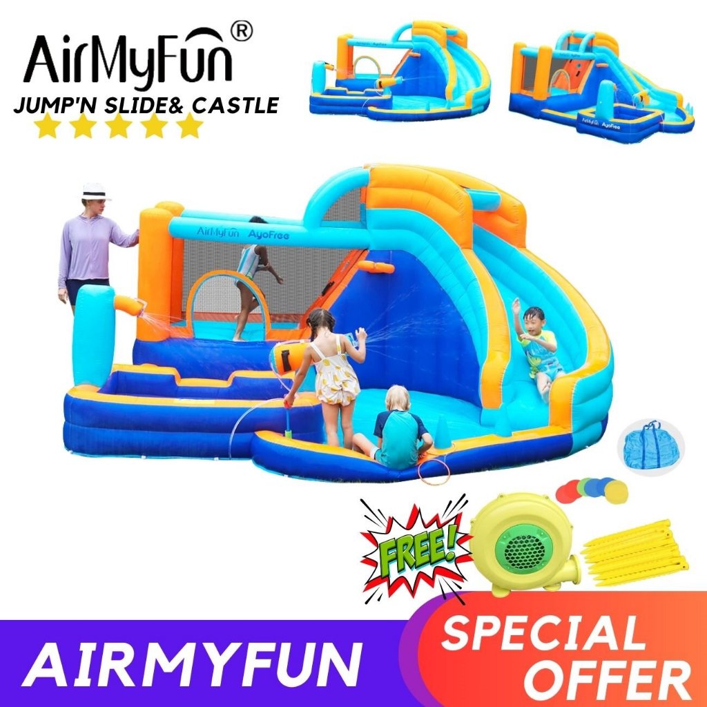 AirMyFuI Water toy slidenflatable slide castle, inflatable water pool ...