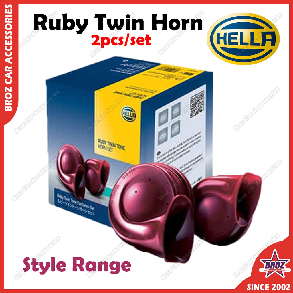 12V HELLA Ruby Twin Tone Horn Set PURPLE Color Style Range Car Motor ...