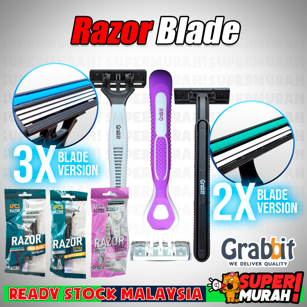 Grabbit Pencukur Pakai Sekali Razor Pisau Cukur 3 Blade Stainless Steel ...