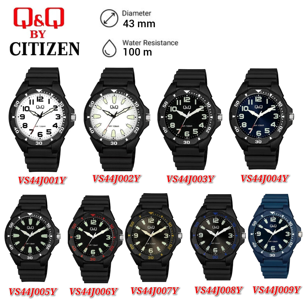 Q&Q Japan by Citizen Men's Resin Analogue Watch VS44 | Shopee Malaysia