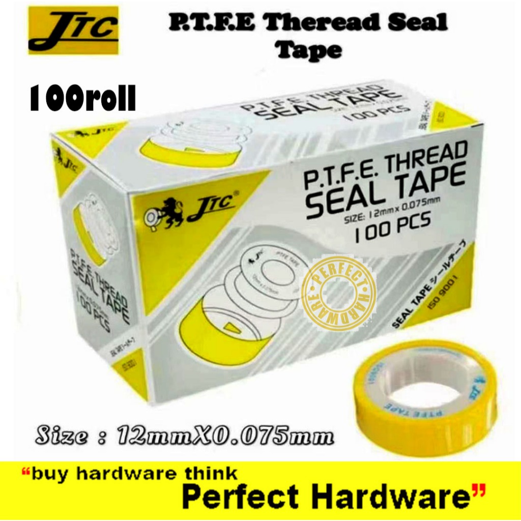 JTC PTFE TAPE THREAD 12mm x 0.075mm Sealing Tape (100-Pcs) | Shopee ...