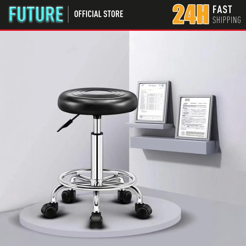 Stool Height Adjustable Cushion Cafe Bar Counter Salon Chair Office 旋转椅