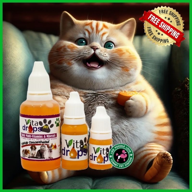 Vita Drops 5ml/10ml/30ml Multivitamins for Pets (Dog/Cat/Guinea Pig ...