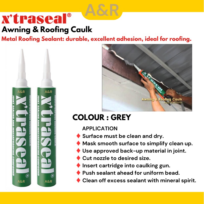 Xtraseal Silicon Awning (Grey) 400ml/ Awning Silicon / Awning Caulk