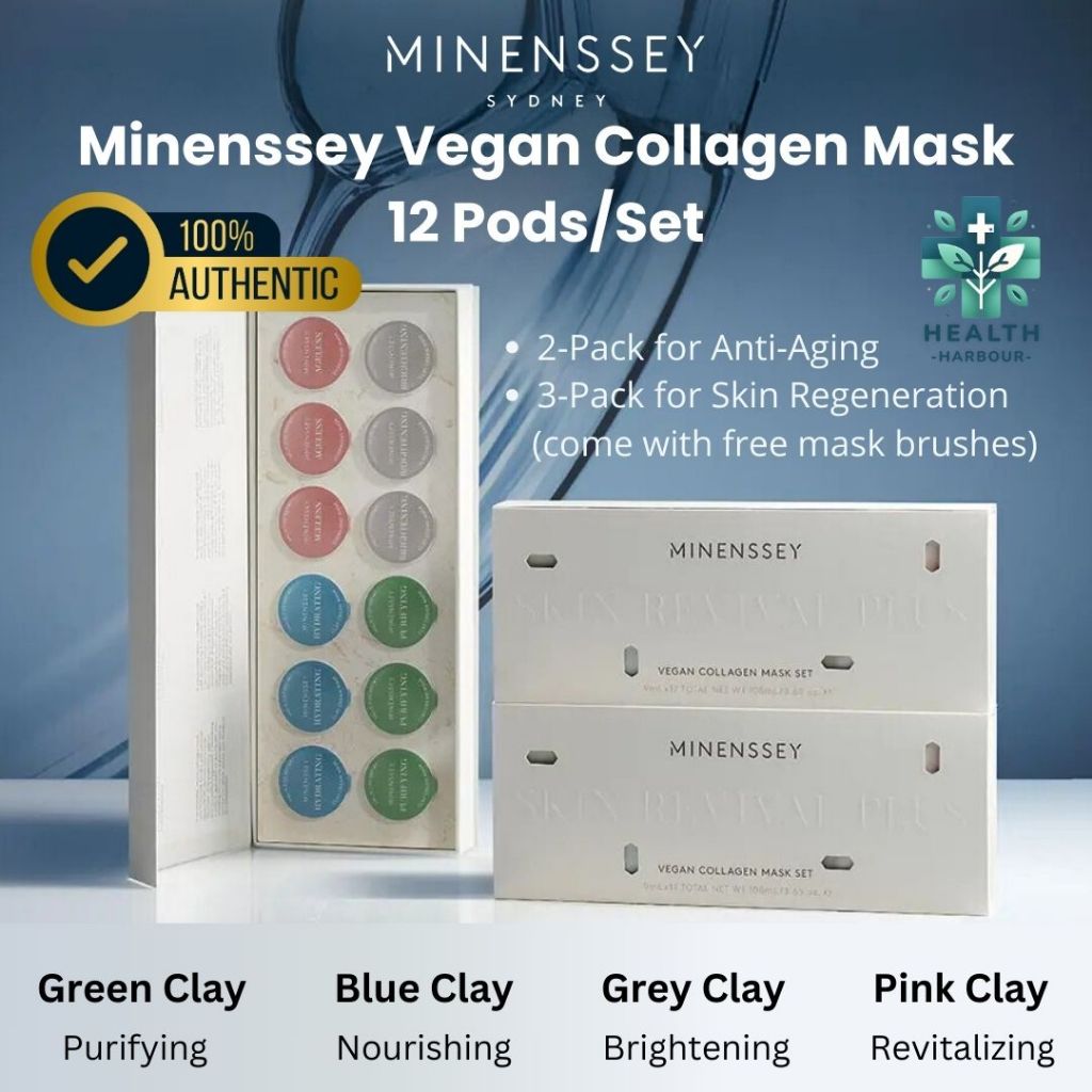 【100% Authentic】 Minenssey Vegan Collagen Mask 12 Pods/Set 【Anti-Aging ...