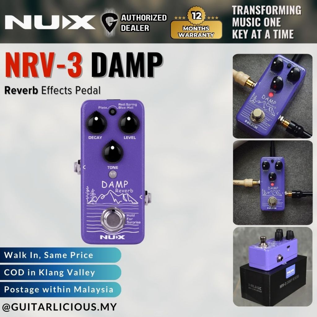 NUX NRV-3 Reverb DAMP Effects Pedal ( NRV3 ) | Shopee Malaysia