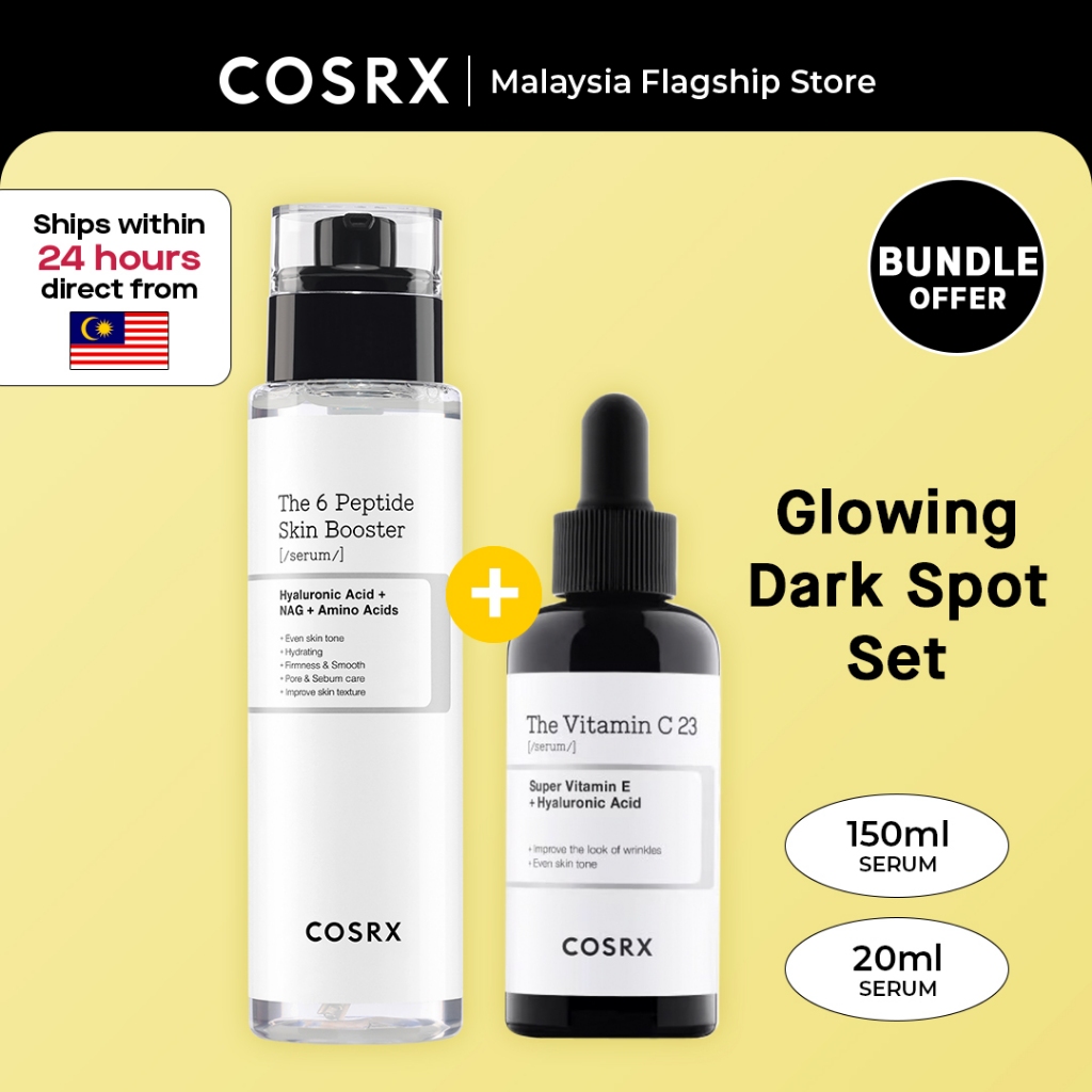 COSRX Glowing Dark Spot Set [The 6 Peptide Skin Booster Serum 150ml ...