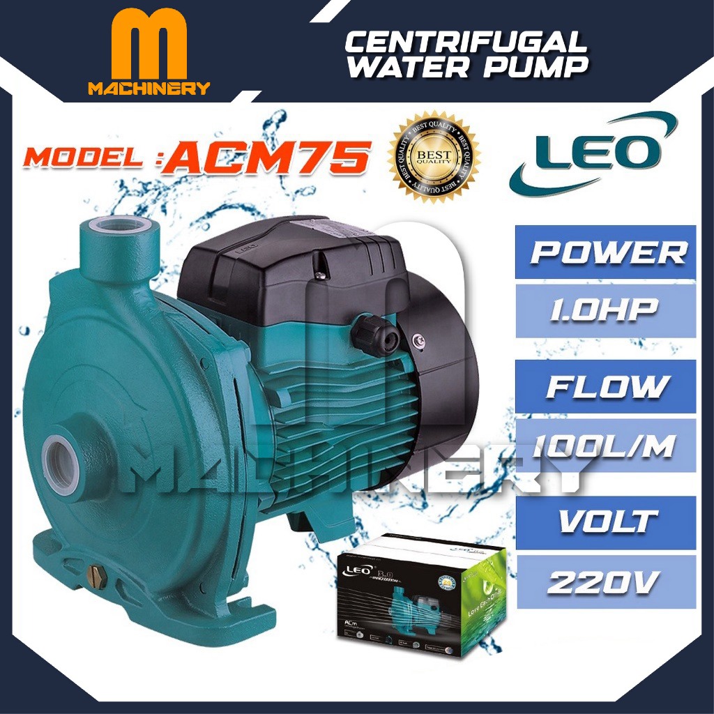 M.Machinery LEO-ACM75-CENTRIFUGAL PUMP (750W/100LMIN/25MM) | Shopee ...