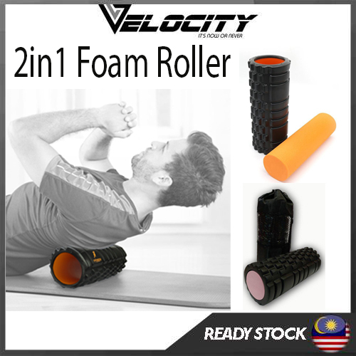 Fitness Foam Roller With Printed Exercises - 17''x 6'' Lightweight EPE/PE Exe