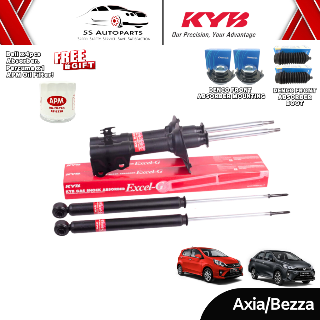 KYB Excel G Perodua Axia (14'-22'), Bezza Gas Absorber Front/Rear Set W ...