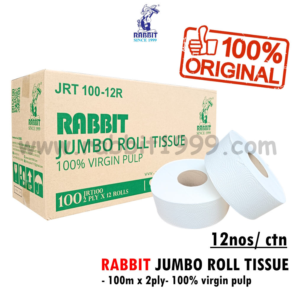RABBIT JUMBO ROLL TISSUE - 100m (12nos/ box) - maple jumbo roll tissue ...