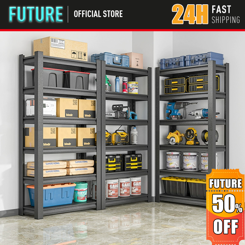 4/5 Tier Metal Boltless Rack Heavy Duty Rack Dapur Rak Besi Bertingkat ...