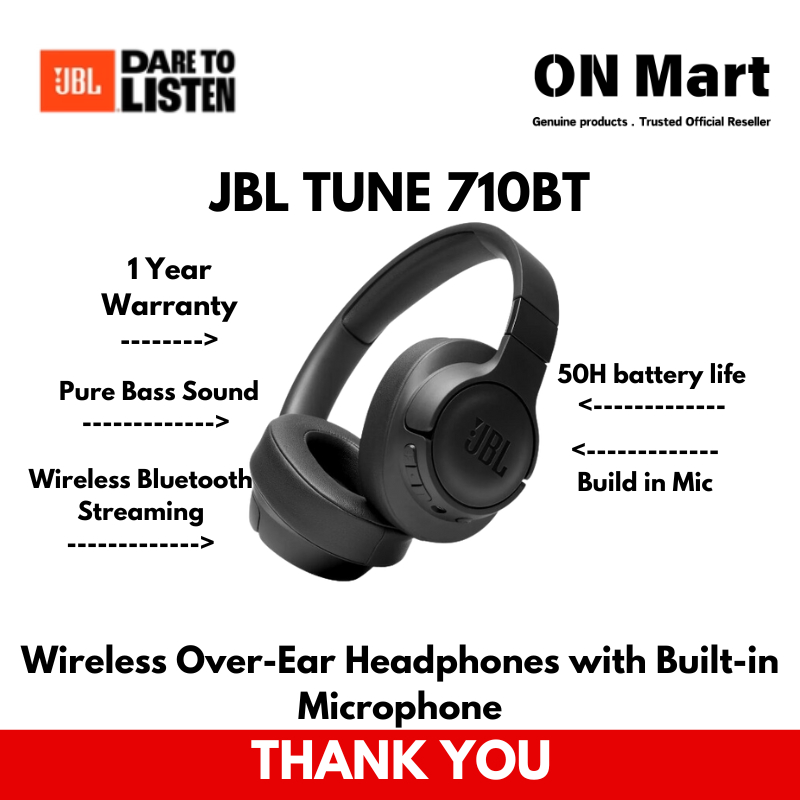 JBL TUNE 710 BT Wireless Over-Ear Headphone | 1 Year Warranty | Shopee ...