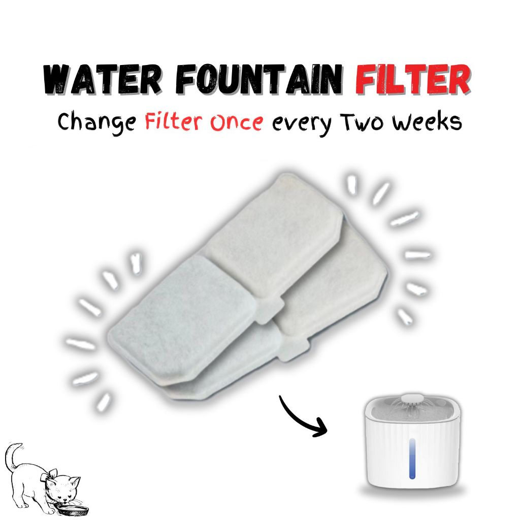 Filter Water Fountain Filter 1pcs / 3pcs / 5pcs Water Dispenser Feeder ...