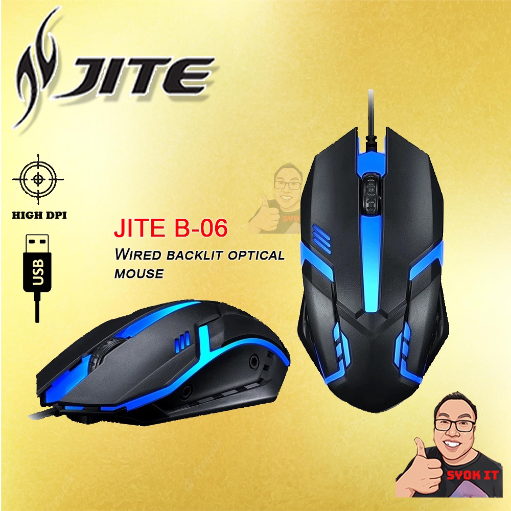 JITE B-06 (RGB) 7 COLORS BREATHING LIGHTS WIRED OPTICAL MOUSE MICE WITH ...