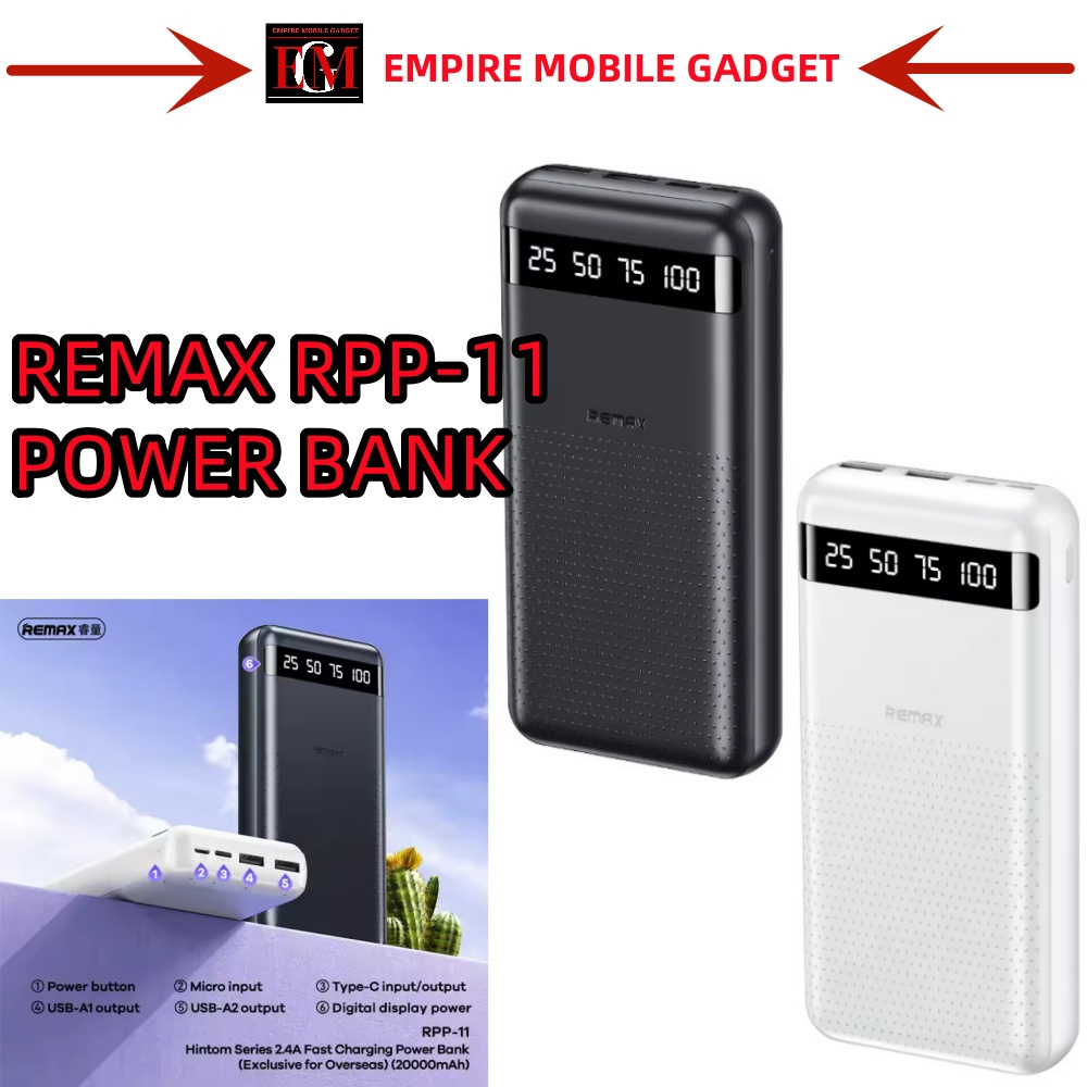 REMAX RPP-11 HINTOM SERIES 20000mAh 2.4A POWER BANK POWERBANK | Shopee ...