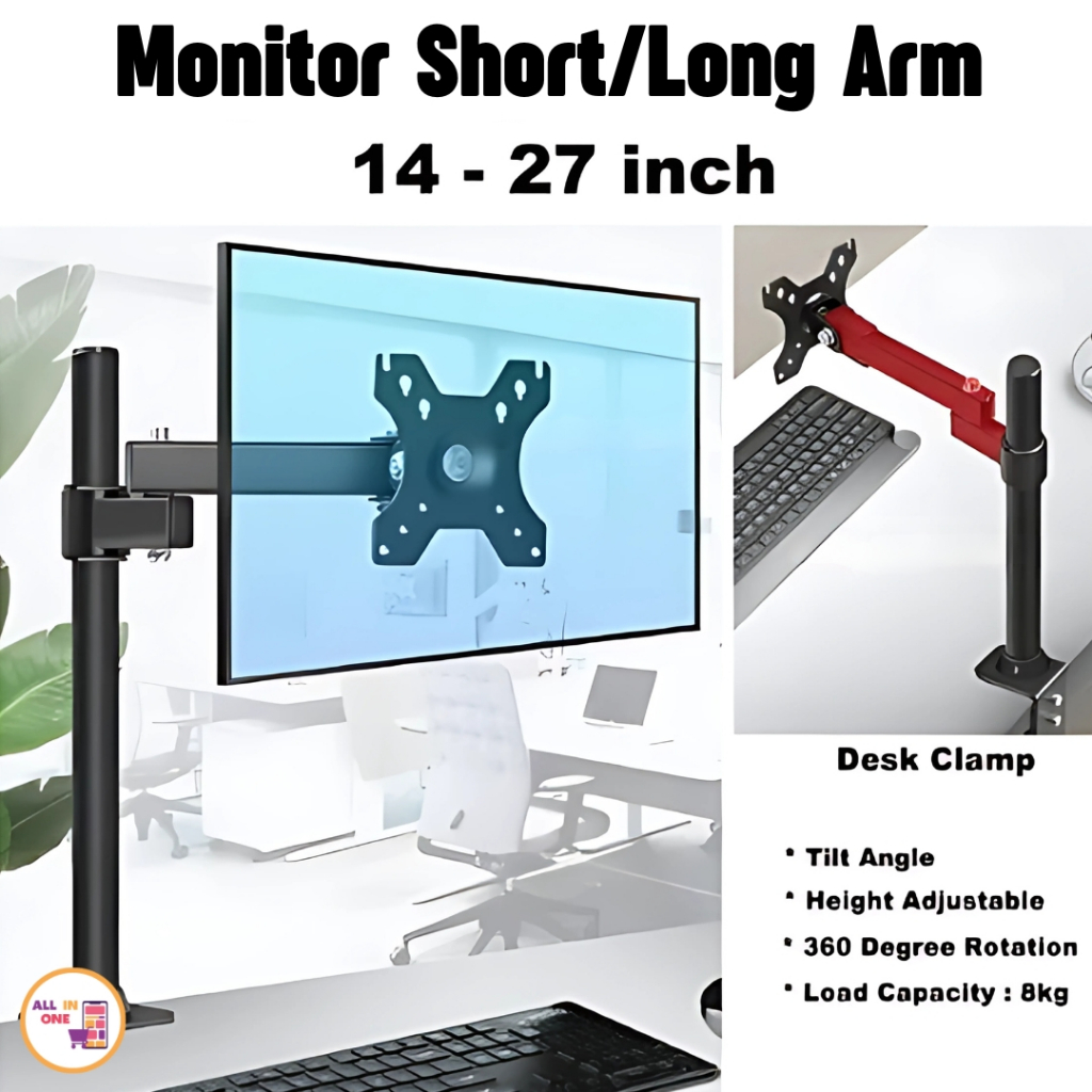 Monitor Short/Monitor Long/14 - 27 inch Single Computer Monitor Arm TV ...
