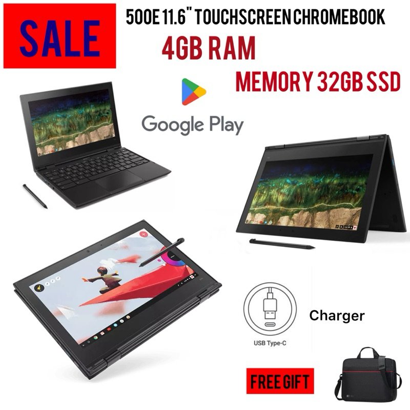 Schermo Touch LCD Per Lenovo 500e Chromebook Gen 3 | 5D11C95886 Nero