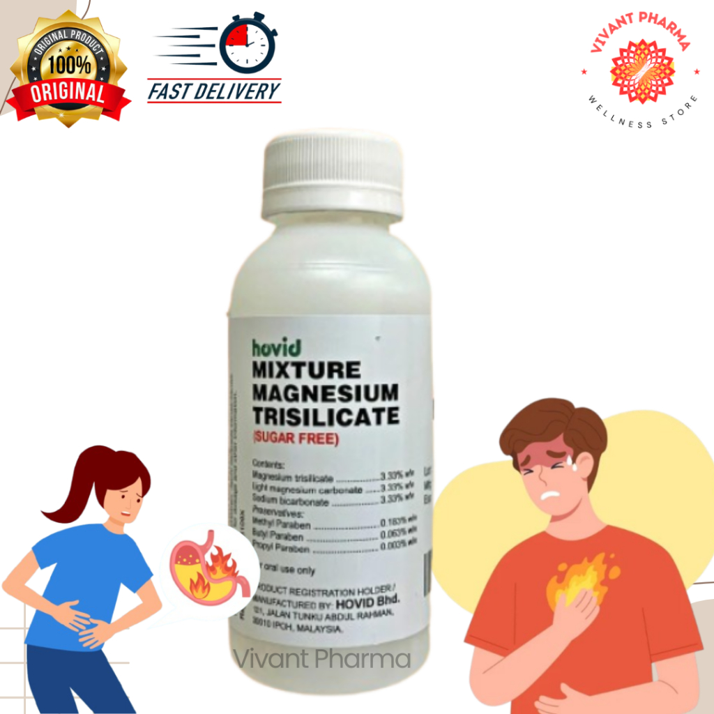 Hovid Mixture Magnesium Trisilicate MMT Sugar Free Syrup 120ml | Shopee ...