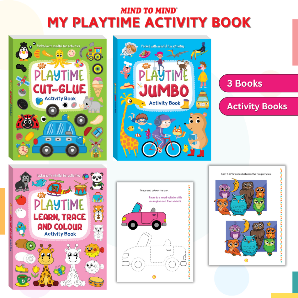 Activity Book My Playtime Learn, Trace & Colour / Jumbo Activity / Cut ...