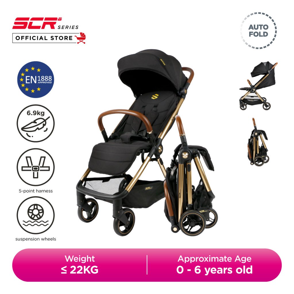 Sweet Cherry SCR Series Auto-Fold SCR25 Stroller Gold/ Rose Gold - Main Image