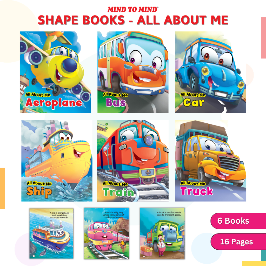 Shape Book All About Me - Vehicles Kindergarten Children Easy Story ...