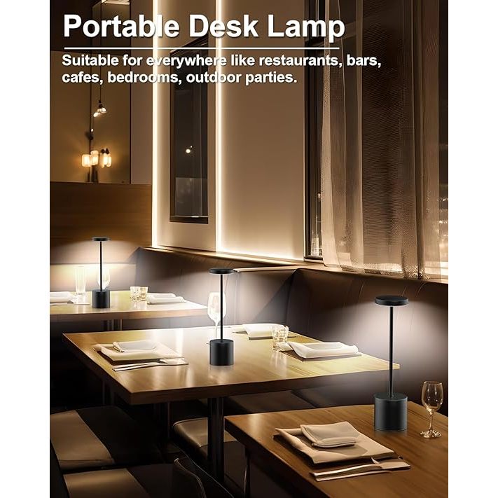 Classic Metal Touch Sensor LED Table Lamp Rechargeable Desk Lamp 3 ...
