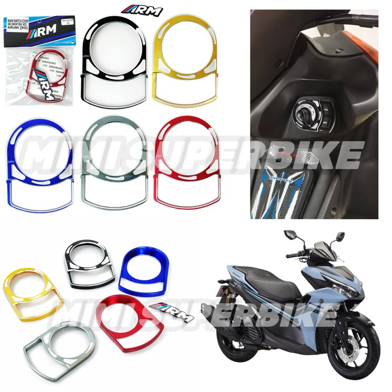 ORI ARUMI YAMAHA NVX155 V2 V3 NVX NEW MAIN SWITCH COVER CNC ALLOY KUNCI ...